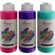 Mor-Fuşya-Turkuaz Akrilik Boya 3'lü Set 3X120ML