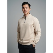 Fumex Fümex Erkek Yarım Fermuarlı Dik Yaka Sweatshirt - Premium Dokulu Slim Fit Polar Kazak