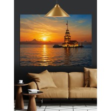 Mushen Studıo Istanbul Boğazı Kız Kulesi Gün Batımı Dekoratif Kanvas - Mdf Ahşap Tablo