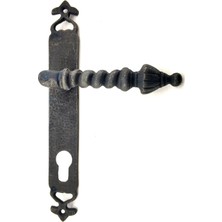 Buğz Antika Tarz Dekoratif Pirinç Burma Oda Kapı Kolu - 247X35 Mm, Oksit