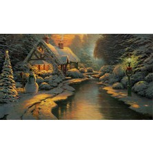 Mushen Studıo Kar ve Noel Manzara Kanvas Tablo