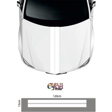 120CM x 15 cm - Ön Kaput Şerit Sticker -Çift Kaput Sticker - Araç Kaput Sticker