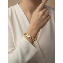 BG Jewellery Vıp Sedefli Yonca Çelik Bileklik