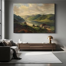 Mushen Studio Mushen Studıo Albert Bierstadt Alp Dağları Peyzaj Resmi Kanvas Tablo Duvar Tablosu Dekoratif Ressam Tablosu