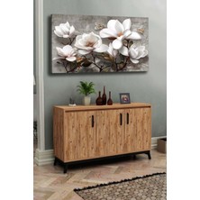 Mushen Studıo Kanvas Duvar Tablosu Beyaz Çiçek Temalı Dekoratif Tablo Hd Dijital Baskı Yatay Kanvas Tablo