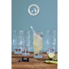 Glamis Selen Concept Tropikal Model El Yapımı Cam Kokteyl Bardak 4'lü Set