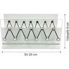Cam Dekoratif Zikzak Tasarımlı Şamdan 20X9 cm | Tealight ve Banyo Düzenleyici | Modern Ev Ofis Masaüstü Aksesuar