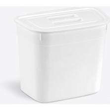 7 Litre Dolap Kapağına Takılabilir Kapaklı Askılı Çöp Kovası, Plastik, Mutfak ve Banyo Için Pratik Atık Toplama Çözümü, Uzun Ömürlü ve Kolay Temizlenebilir (Beyaz)