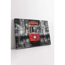 Mushen Studio Mushen Studıo Taksim Tünel Tramvayı Kanvas Tablo, Istanbul Nostalji Tablo, Istiklal Caddesi Dekoratif Kanvas