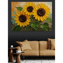 Mushen Studıo Güneşli Ayçiçeği Bahçesi Dekoratif Kanvas - Mdf Ahşap Tablo