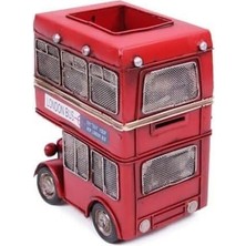 Otantik Çarşı Dekoratif Metal Araba Londra Şehir Otobüsü Kalemlik 1010E-2060-1