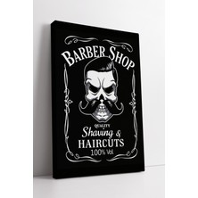 Mushen Studıo Barber Shop Yazılı Kanvas Tablo Retro Tarz Erkek Kuaförü Dekoratif Duvar Sanatı