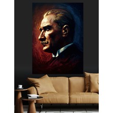 Mushen Studıo Yan Profil Mustafa Kemal Atatürk Dekoratif Kanvas - Mdf Ahşap Tablo