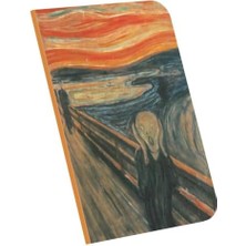 The Scream, Edward 1893, A4 Defter Xıı, Çizgisiz, Toplam 64 Sayfa, Tel Dikiş, Esnek Kapak, Oval Kenar, Tuval Doku, 60 Gram, Sarı Krem Renk, 21X29,7X0,5CM
