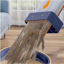 Yeniden Kullanılabilir Tekerlekli Kovalı Kendinden Sıkmalı Mikrofiber Islak ve Kuru Zemin Temizleme Mop Seti 1 Yedek Bezli