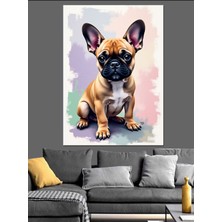 Mushen Studıo Sevimli Fransız Bulldog Yavrusu Dekoratif Kanvas - Mdf Ahşap Tablo