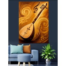 Mushen Studıo Ahşap Saz Dekoratif Kanvas - Mdf Ahşap Tablo