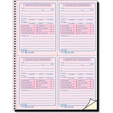 Tops Telefon Defteri, Spiral Cilt, 2 Parça, Kendinden Yazı, Beyaz ve Kanarya, Sayfa Başına 4 Mesaj, 400 Set (4009)