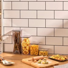 Kare Şeffaf Mika Sızdırmaz Vakumlu Erzak Kabı, Bakliyat ve Kuruyemiş Saklama Kabı, Gıda Tazeliğini Koruyan Dayanıklı Mutfak Aksesuarı (2150 Ml)