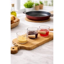Celsen Home 3'lü Ahşap Saplı Mıka Reçellik Sosluk Sofra Sunum Kahvaltı Seti - Ahşap Saplı Sunumluk 80 ml