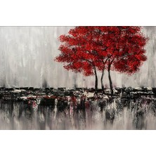 Mushen Studio Mushen Studıo Kırmızı Ağaçlar Kanvas Tablo
