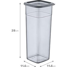 6'lı Set Skali Kare Saklama Kabı 2140 ml