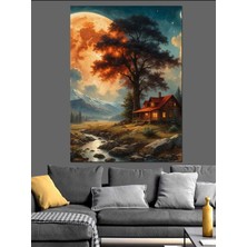 Mushen Studio Mushen Studıo Manzaralı Ev Dekoratif Kanvas - Mdf Ahşap Tablo