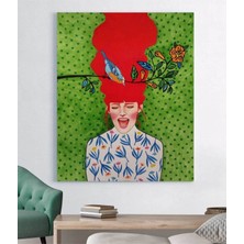 Mushen Studıo Hülya Özdemir-Soyut Renkli Kız Kanvas Tablo