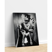 Mushen Studıo Tuvalet Hikayesi Sanatsal Baskı Hd Dijital Baskı Dikey Kanvas Tablo Tuvalet Banyo Dekoru