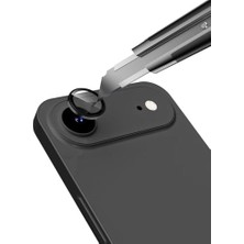 17 Air ile Uyumlu Kamera Lens Koruma Kolay Takabilen Görüş Açısını Bozmayan Yüksek Çözünürlüklü Premium Advice Safir Kamera Lens Koruma (Siyah, 17 Air)
