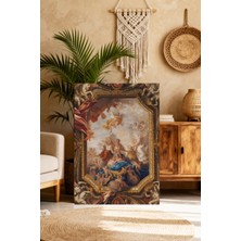 Mushen Studıo Rönesans Serisi - Klasik Barok Tavan Freski Tasarımlı Uv Baskı Pamuklu Kanvas Tablo