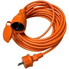 20 Metre Seyyar Uzatma Kablosu – 3x1.5mm² Kablo, IP44 Koruma, Turuncu Renk, Fransız Tipi Fiş, 250V/16A, Dış Mekan Uyumlu