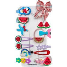 Sheker Home Kız Çocuk Renkli Figürlü Toka Seti - 14 Adet