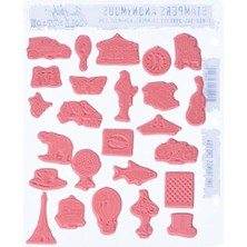 Tim Holtz Yapışkan Istampa Setleri, Anonymous, Sanatsal Aletler, Lastik Damga Tiny Things Kırmızı