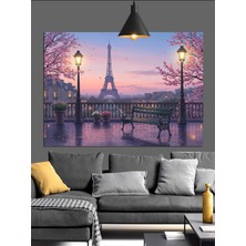 Mushen Studıo Paris Eyfel Kulesi Akşam Görüntüsü Dekoratif Kanvas - Mdf Ahşap Tablo