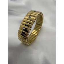 BG Jewellery Vıp Taşlı Çelik Lastikli Bileklik
