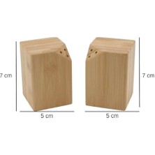 Doğal Bambu 2’li Tuzluk ve Karabiberlik Seti – Ahşap Baharatlık, Şık Masa Üstü Tuzluk Seti, Sağlıklı ve Dayanıklı Baharatlık