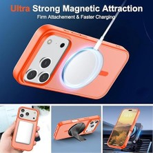 Magsafe Uyumlu Manyetik 17/17 Air / 17 Pro / 17 Pro Max Kılıf – Askeri Düşme Korumalı, Mat Şeffaf Ince Tasarım, Anti-Parmak Izi, Darbe Emici Telefon Kapağı – Turuncu, Evınto (17 Pro)