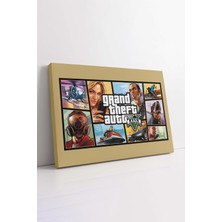 Mushen Studıo Gta 5 Bilgisayar Oyun Afişi Rp Dekoratif Kanvas Tablo, Bilgisayar Yayıncı Oyun Odası Için Dekor