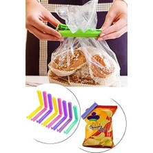 8'li Çok Renkli Pratik Poşet Klipsi, Paket, Ambalaj, Torba, Çanta Kapatıcı Plastik Kilidi, Mandalı (Karışık 8 Adet)