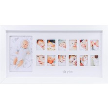 Ilk Yılım Fotoğraf Anı Çerçevesi - Dekoratif Bebek Odası 12 Aylık Resim Hatıra Çerçevesi