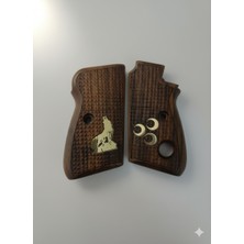 Düğmeli Beretta Mod 70 Tek Düğmeli Ahşap Lazer Işlemeli Kabza