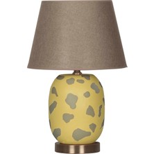 Moena Studio Modern El Yapımı Sarı/Yeşil  Marakesh Seramik Abajur  - Bej Dokulu Başlık