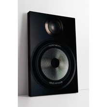 Mushen Studıo Silent Moves Loud Results Hoparlör Detaylı Modern Müzik Temalı Tipografi Kanvas Tablo