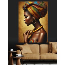 Mushen Studıo Afrikalı Kadın Portresi Dekoratif Kanvas - Mdf Ahşap Tablo