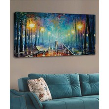 Mushen Studıo Yağlı Boya Görünümlü Boya Görünümlü Duvar Dekorasyon Işıklı Yol Hd Dijital Baskı Yatay Kanvas Tablo