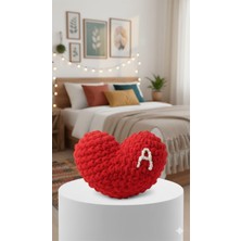 Milena Puffy Kalp Yastık Sevgililer Günü Hediyesi Dekoratif Yastık( Farklı Harf Seçenekleri Mevcuttur)