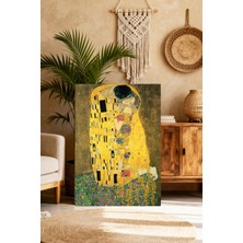 Mushen Studıo Gustav Klimt Öpücük (The Kiss) Canvas Tablo - Pamuklu Kanvas Uv Baskı Mdf Şaseli