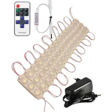 Powerr Led Aydınlatma 20 Adet 12 Volt 3 Watt 3 Lens 3000K Günışığı 3030 LED Modül 12A Tek Renk Rf Dimmer 3A Priz Tipi Adaptör Set