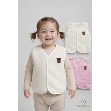 Babyden's Kız Bebek Çocuk 2’li Welsoft Yelek Seti –ayıcık Armalı Peluş Yumuşak Kışlık Yelek, Çıtçıtlı, Günlük